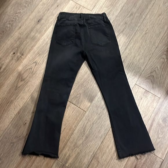 FRAME Le Crop Mini Boot jeans in black wash denim, size 29 - Picture 8 of 9